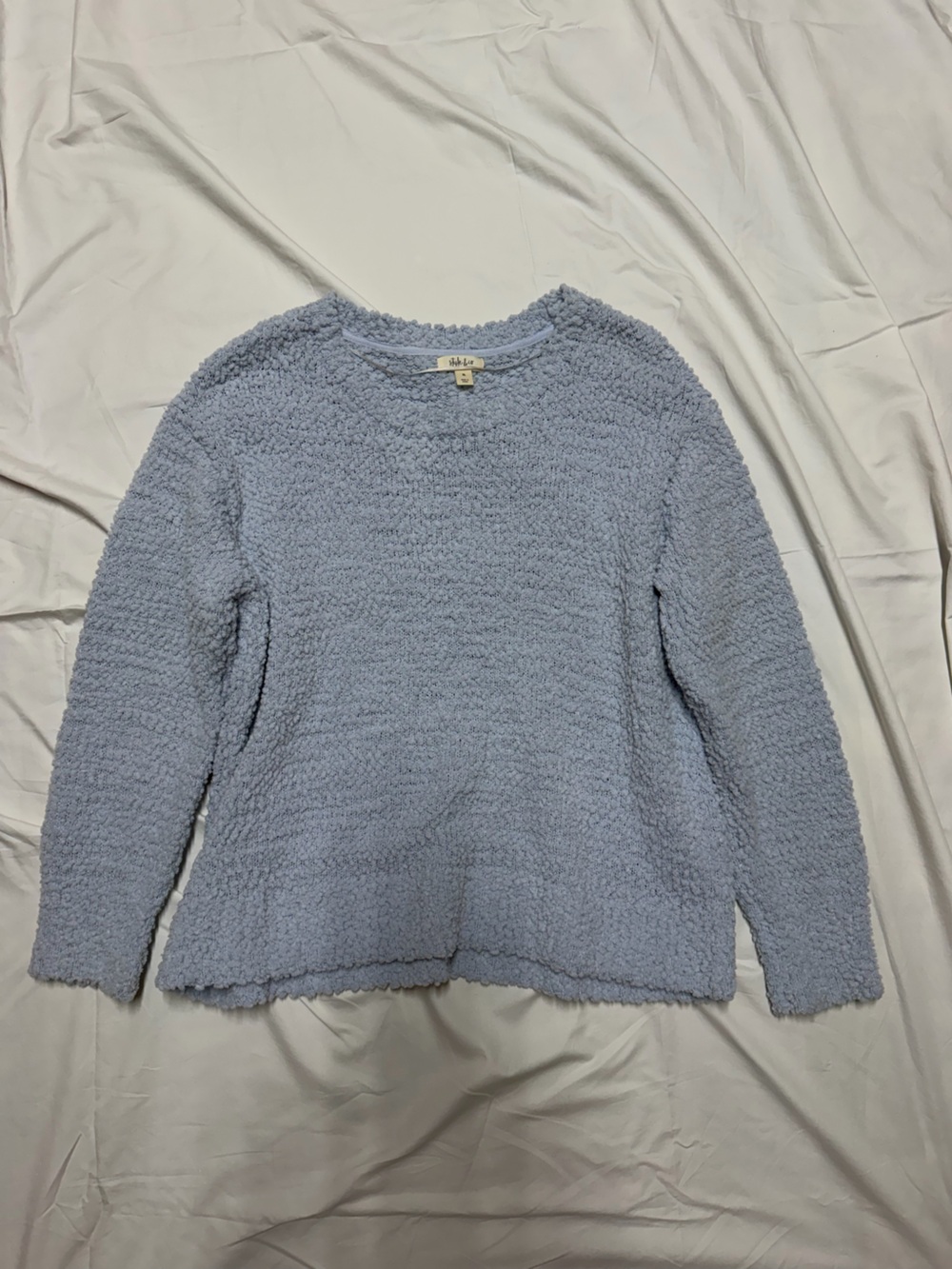 Style & Co. Light Blue Plush Crewneck Sweater